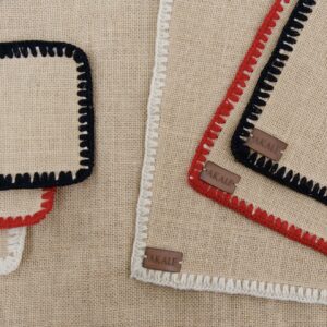 Set de table en toile de jute et laine