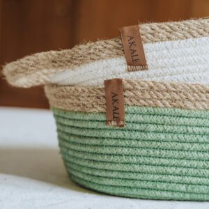 Panier ovale en fil de jute et coton